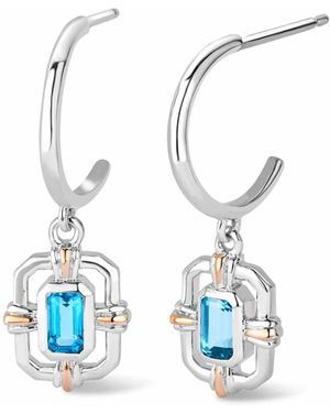 Clogau Royal Sterling Gateways Drop Earrings With Swiss Topaz - Blue