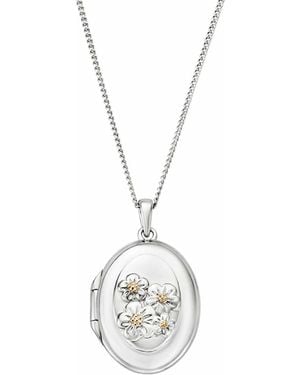 Clogau Nature's Wonder Sterling Forget-Me-Not Locket - Metallic