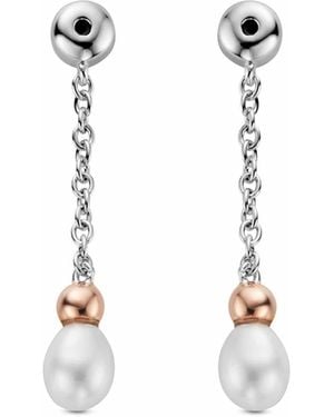 Clogau Nature's Wonder Sterling Beachcomber Drop Earring Backs With Pearls - White