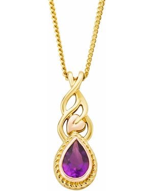 Clogau Royal 9Ct Solid Delphinium Pendant With Amethyst - White