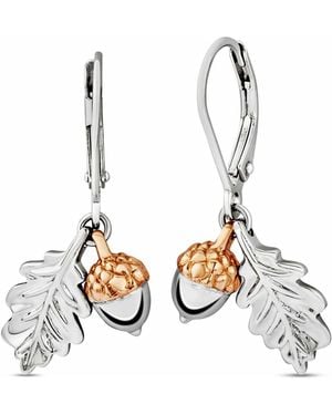 Clogau Royal Sterling Oak Leaf Earrings - White