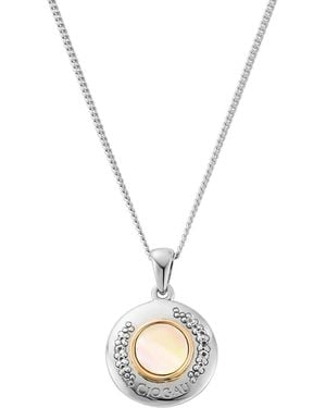Clogau Celebration Sterling Pendant With Mother Of Pearl & Topaz - Metallic