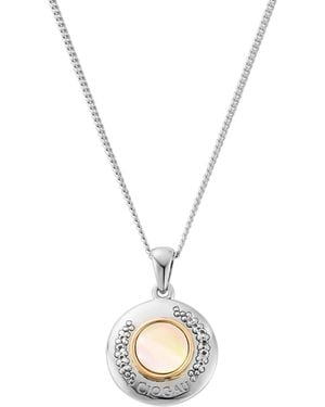 Clogau Celebration Sterling Pendant With Mother Of Pearl & Topaz - Metallic