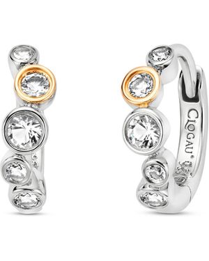 Clogau Celebration Sterling Huggie Hoop Earrings With Topaz - Metallic