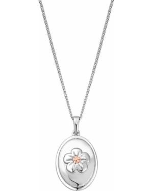 Clogau Nature's Wonder Sterling Forget-Me-Not Pendant - Metallic