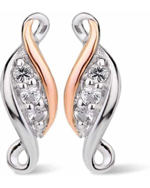 Clogau Past Present Future Sterling Earrings With Topaz - White