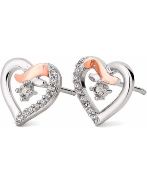 Clogau Forever Yours Sterling Kiss Stud Earrings With Zircon - Metallic