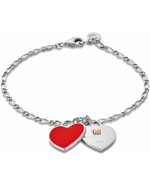 Clogau Wru Sterling Welsh Heart Bracelet - Red