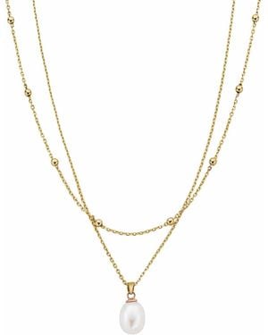 Clogau Nature's Wonder 9Ct Solid Beachcomber Layered Necklace With Pearl - Metallic