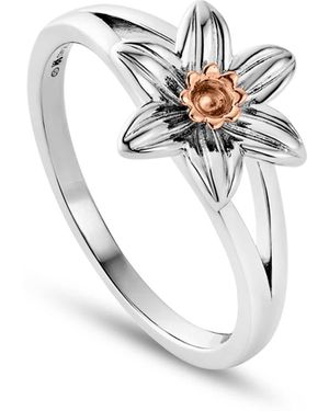 Clogau Nature's Wonder Sterling Daffodil Ring - Metallic