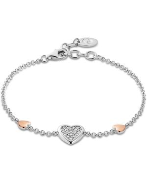 Clogau Forever Yours Sterling Love Heart Bracelet With Swarovski Zirconia - Metallic