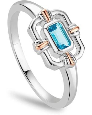 Clogau Royal Sterling Gateways Ring With Swiss Topaz - Blue