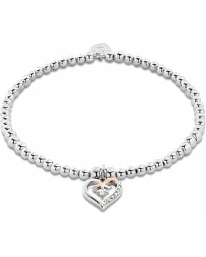 Clogau Forever Yours Sterling Kiss Affinity Bracelet With Zircon - Metallic