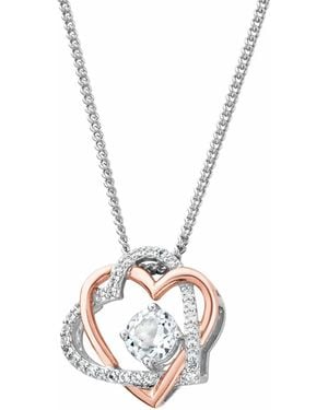 Clogau Forever Yours Sterling Heart Pendant With Topaz - Metallic