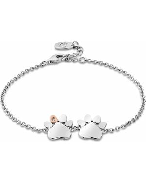 Clogau Paw Prints Sterling Double-Paw Bracelet With Topaz - Metallic
