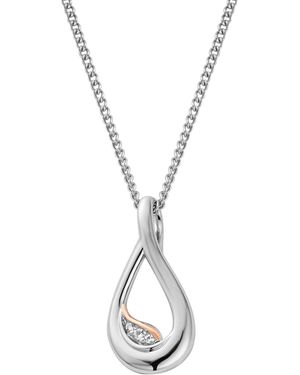 Clogau Past Present Future Sterling Twist Pendant With Topaz - Metallic