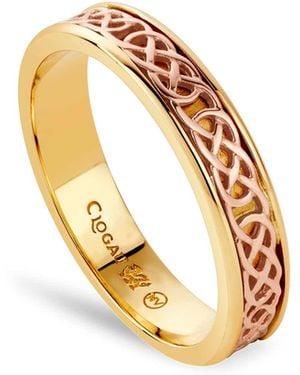 Clogau Royal 9Ct Solid Annwyl Slim Channel Ring - Metallic
