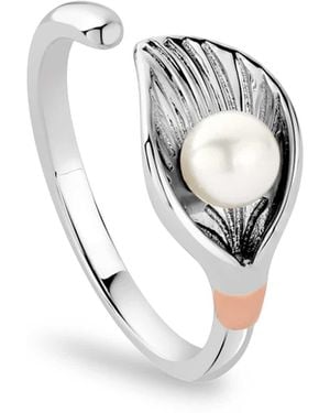 Clogau Nature's Wonder Sterling Oyster Shell Ring With Pearl - Metallic