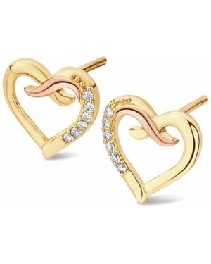 Clogau Forever Yours 9Ct Solid Kiss Stud Earrings With Diamonds - Metallic