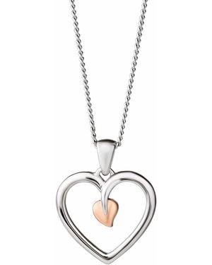Clogau Tree Of Life Sterling Heart Pendant - Metallic