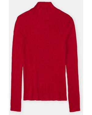 Closed Damen Langarmshirt Aus Woll-Mix, (Größe) - Rot