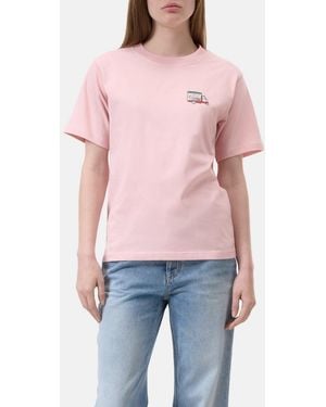 Closed Damen T-Shirt Mit Print, (Größe) - Pink