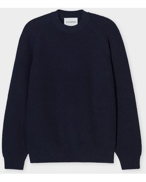Closed Herren Pullover Aus Bio-Baumwoll-Mix, (Größe) - Blau