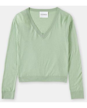 Closed Damen Feinstrickpullover Aus Bio-Woll-Mischung, (Größe) - Grün