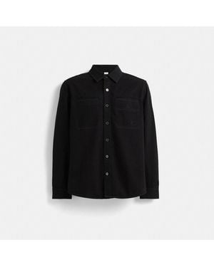 COACH Restored Trompe L'oeil Denim Shirt - Black