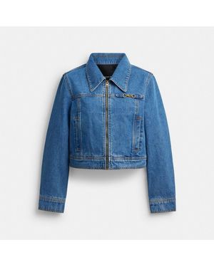 COACH C Shrunken Denim Jacket - Blue