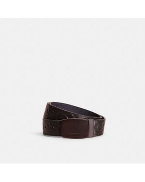 COACH Restored Plaque Buckle Cut To Size Reversible Belt, 38mm - Pink