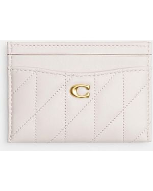 COACH Essential Card Case With Pillow Quilting - Pink