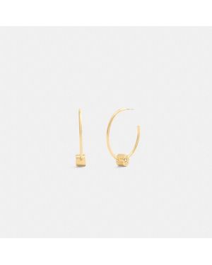 COACH Tea Rose Hoop Earrings - Metallic