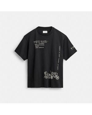 COACH Sketch Horse And Carriage Relaxed T-shirt In Organic Cotton - Black