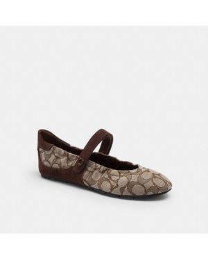 COACH Mary Jane Sneaker In Signature Jacquard - Brown