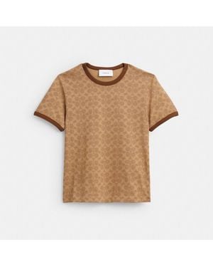 COACH Signature Ringer T Shirt - Natural