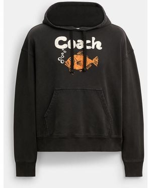 COACH Fish Graphic Hoodie - Black