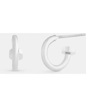 COACH Mini Hoop Earrings - White