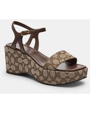 COACH Gale Wedge Sandal - Black