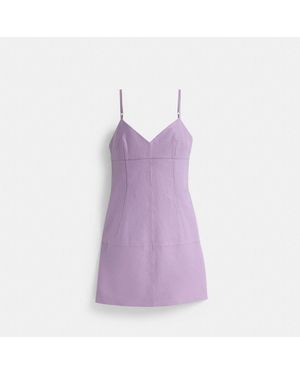 COACH Restored Short Leather Dress - Purple