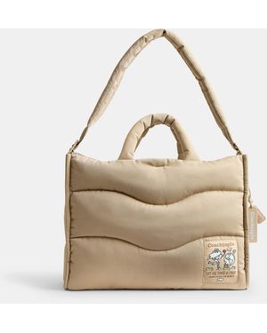 Coachtopia Loop Tote With Wavy Quilting - Metallic