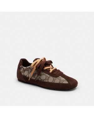 COACH Soft Sneaker In Signature Jacquard - Brown