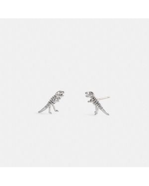 COACH Skeletal Rexy Stud Earrings - White