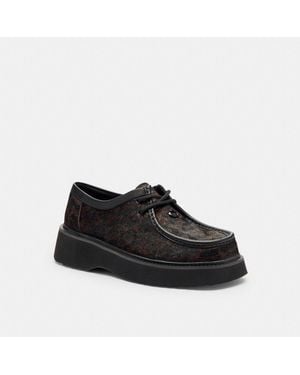 COACH Sculpted C Chukka Boot With Leopard Print - Black