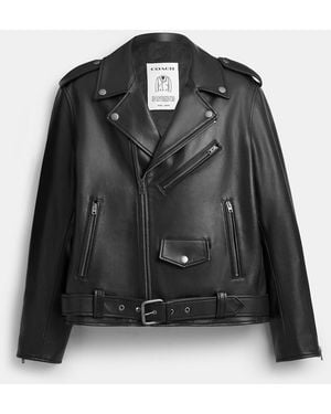 COACH Lightweight Moto Jacket - Black