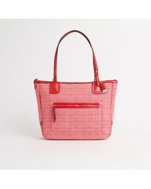 COACH Restored Poppy Oxford Small Tote - Pink