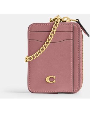 COACH Essential Chain Card Case - Pink