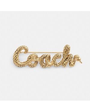 COACH New Year Snake Script Brooch - Metallic