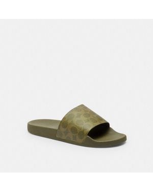 COACH Udele Coated Canvas Slide - Green