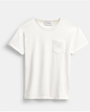 COACH Short Sleeve Pocket T-shirt In Organic Cotton - White
